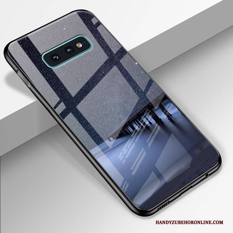 Hülle Samsung Galaxy S10e Karikatur Sternenhimmel Dunkelblau, Case Samsung Galaxy S10e Kreativ High-end Gehärtetes Glas