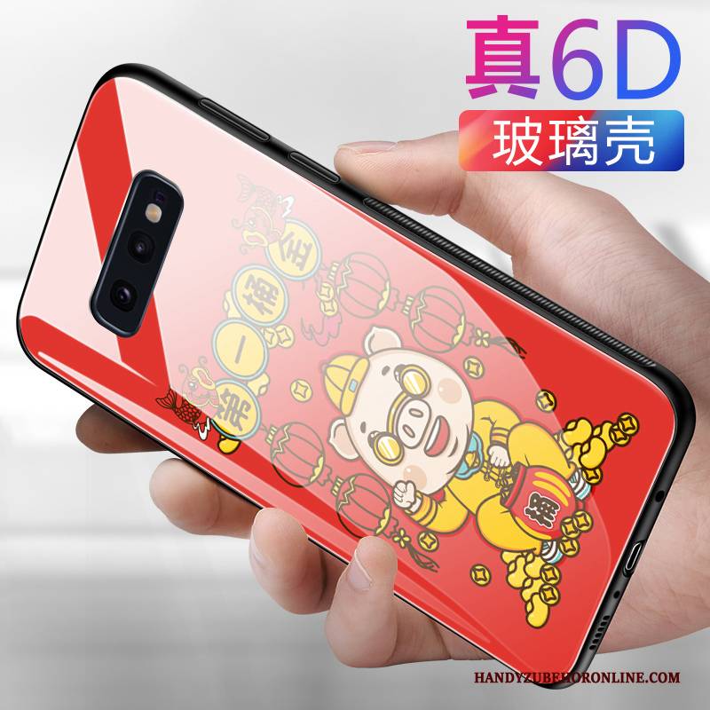 Hülle Samsung Galaxy S10e Kreativ Rot Handyhüllen, Case Samsung Galaxy S10e Karikatur Persönlichkeit Anti-sturz