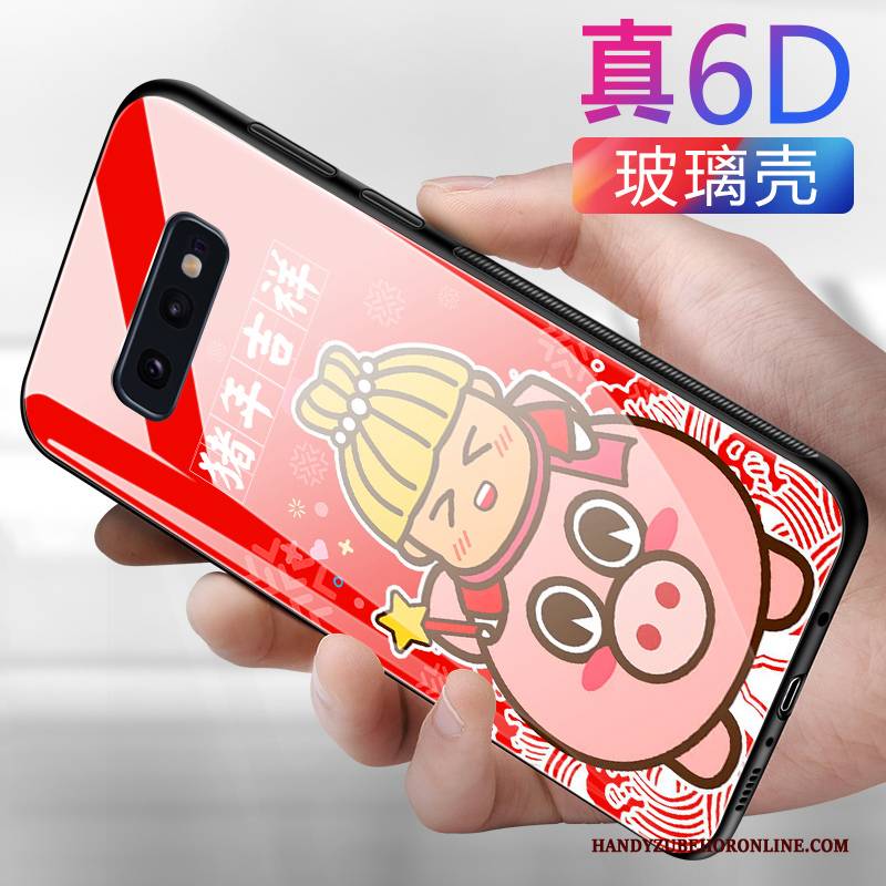 Hülle Samsung Galaxy S10e Kreativ Rot Handyhüllen, Case Samsung Galaxy S10e Karikatur Persönlichkeit Anti-sturz