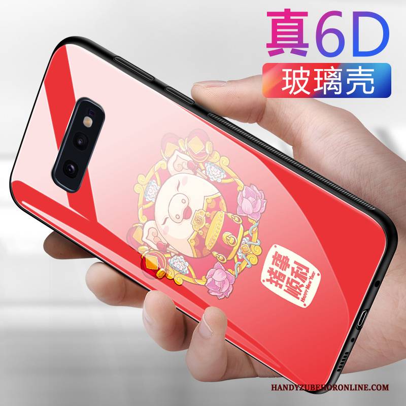 Hülle Samsung Galaxy S10e Kreativ Rot Handyhüllen, Case Samsung Galaxy S10e Karikatur Persönlichkeit Anti-sturz