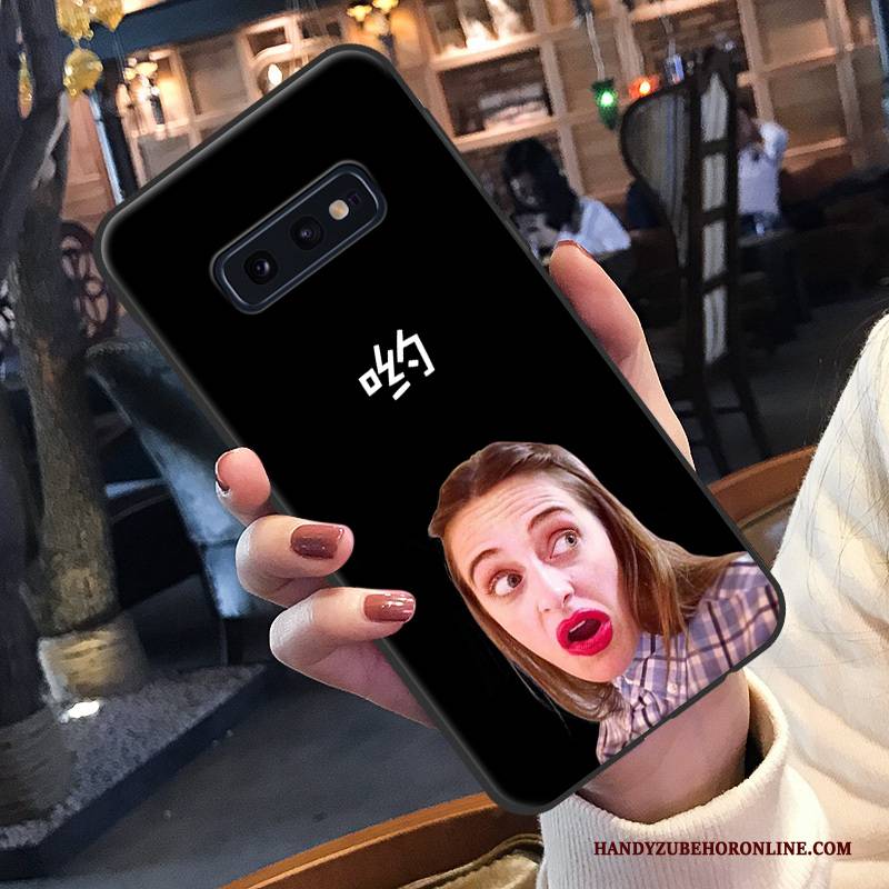 Hülle Samsung Galaxy S10e Kreativ Schwarz Liebhaber, Case Samsung Galaxy S10e Karikatur Persönlichkeit Handyhüllen