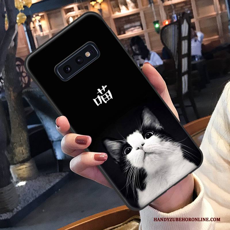 Hülle Samsung Galaxy S10e Kreativ Schwarz Liebhaber, Case Samsung Galaxy S10e Karikatur Persönlichkeit Handyhüllen