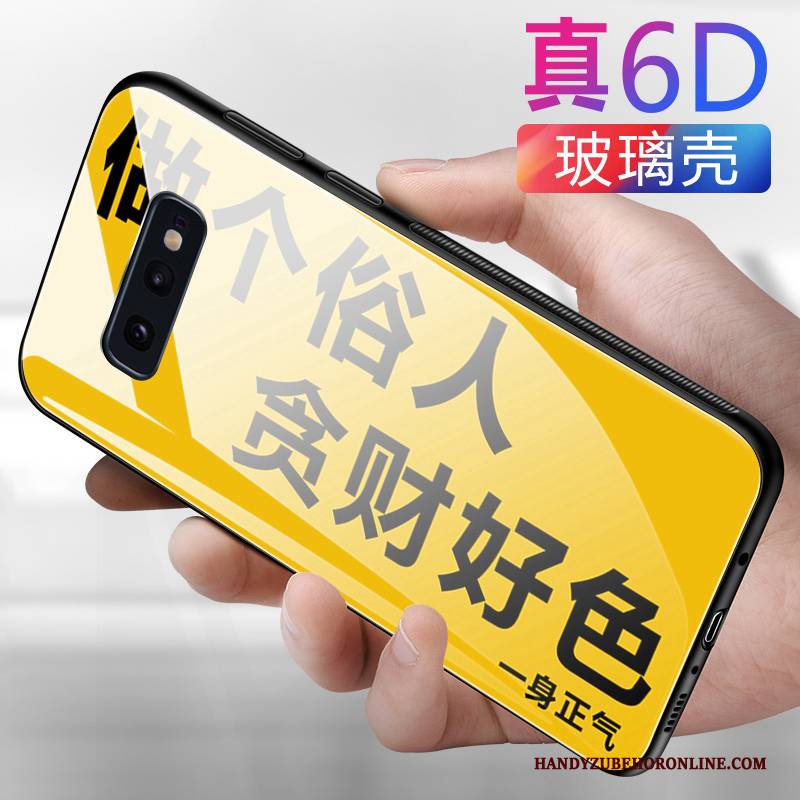 Hülle Samsung Galaxy S10e Kreativ Trendmarke Glas, Case Samsung Galaxy S10e Liebhaber Netto Rot