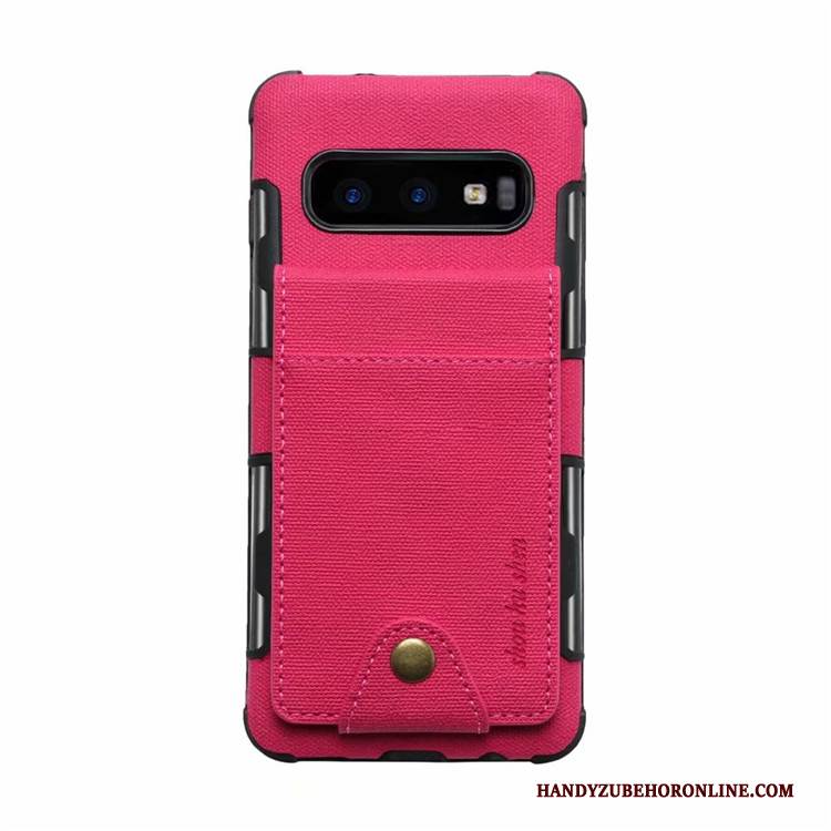 Hülle Samsung Galaxy S10e Lederhülle Karte Rot, Case Samsung Galaxy S10e Taschen Handyhüllen