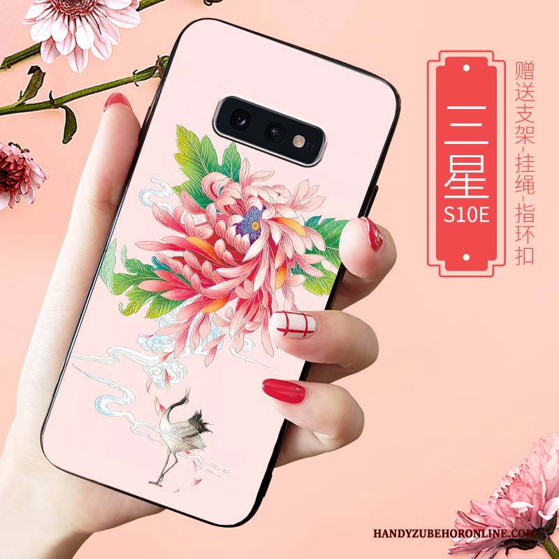 Hülle Samsung Galaxy S10e Prägung High-end Persönlichkeit, Case Samsung Galaxy S10e Weiche Netto Rot Neu