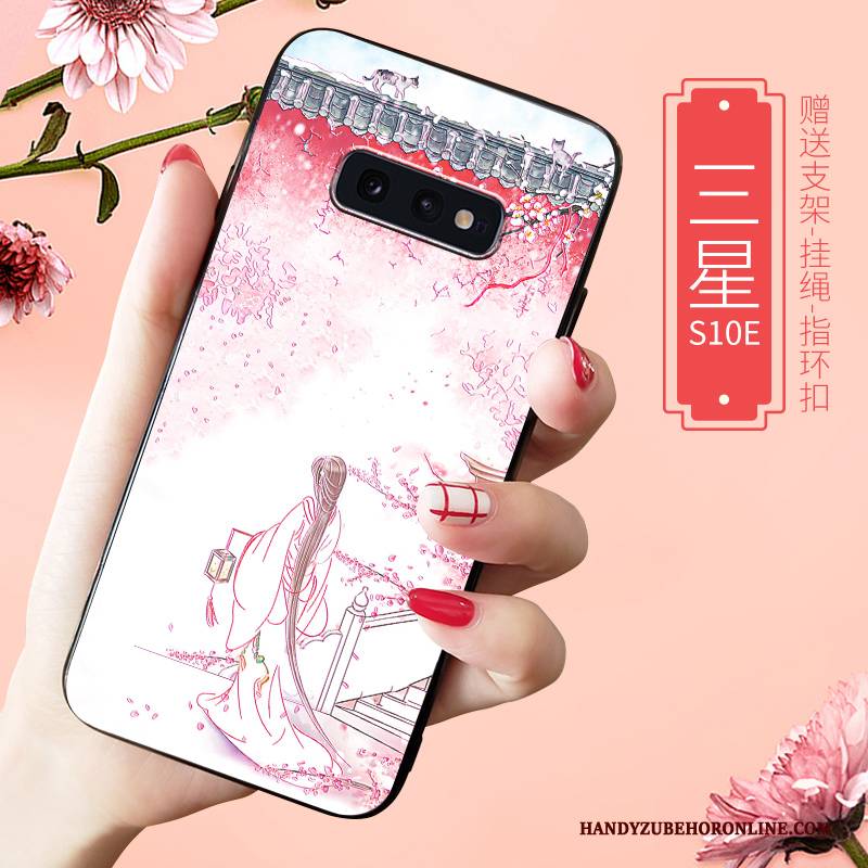 Hülle Samsung Galaxy S10e Prägung High-end Persönlichkeit, Case Samsung Galaxy S10e Weiche Netto Rot Neu