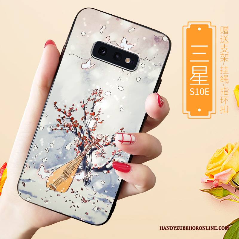 Hülle Samsung Galaxy S10e Prägung High-end Persönlichkeit, Case Samsung Galaxy S10e Weiche Netto Rot Neu