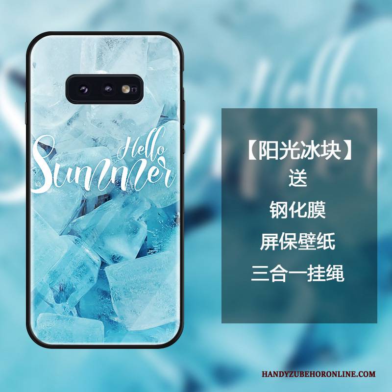 Hülle Samsung Galaxy S10e Schutz Anti-sturz Blau, Case Samsung Galaxy S10e Taschen Buchstaben Handyhüllen