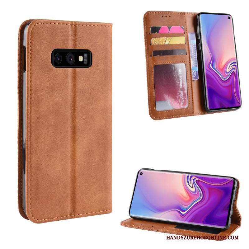 Hülle Samsung Galaxy S10e Schutz Muster Anti-sturz, Case Samsung Galaxy S10e Retro Handyhüllen Karte