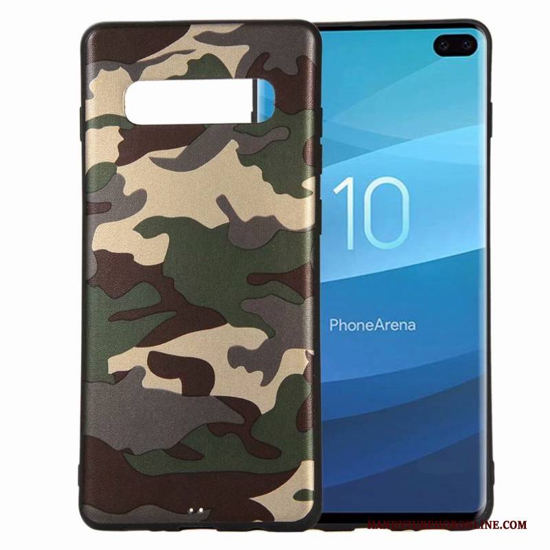 Hülle Samsung Galaxy S10e Schutz Nubuck Grün, Case Samsung Galaxy S10e Taschen Tarnung Handyhüllen