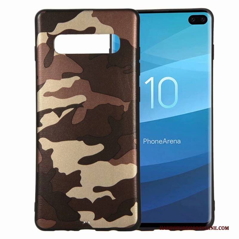 Hülle Samsung Galaxy S10e Schutz Nubuck Grün, Case Samsung Galaxy S10e Taschen Tarnung Handyhüllen