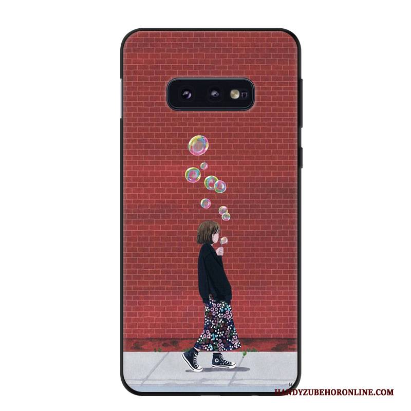 Hülle Samsung Galaxy S10e Silikon Anti-sturz Handyhüllen, Case Samsung Galaxy S10e Karikatur Persönlichkeit Grün