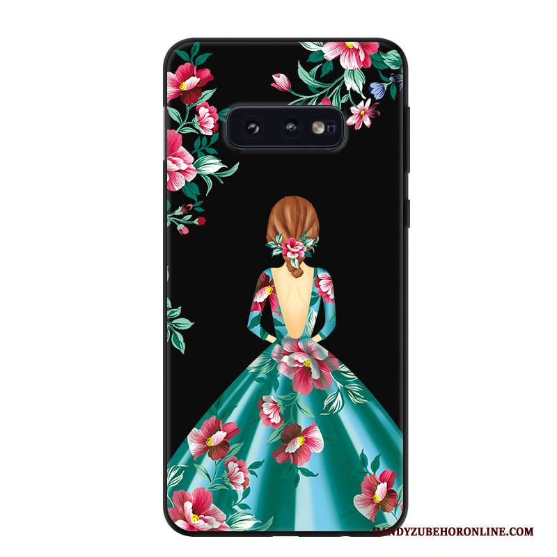 Hülle Samsung Galaxy S10e Silikon Anti-sturz Handyhüllen, Case Samsung Galaxy S10e Karikatur Persönlichkeit Grün