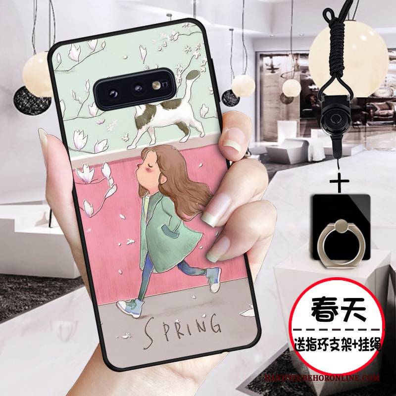 Hülle Samsung Galaxy S10e Silikon Handyhüllen Anti-sturz, Case Samsung Galaxy S10e Karikatur Rosa Nette