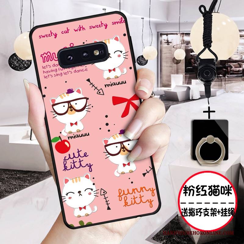 Hülle Samsung Galaxy S10e Silikon Handyhüllen Anti-sturz, Case Samsung Galaxy S10e Karikatur Rosa Nette