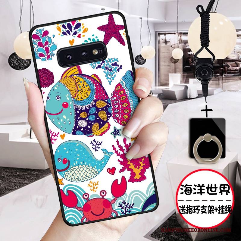 Hülle Samsung Galaxy S10e Silikon Handyhüllen Anti-sturz, Case Samsung Galaxy S10e Karikatur Rosa Nette