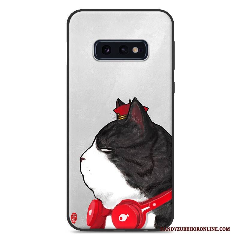 Hülle Samsung Galaxy S10e Silikon Hängende Verzierungen Trend, Case Samsung Galaxy S10e Weiche Weiß Liebhaber