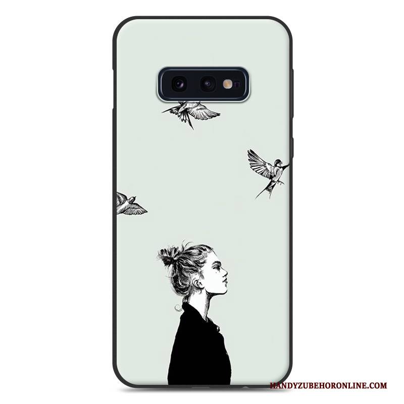 Hülle Samsung Galaxy S10e Silikon Hängende Verzierungen Trend, Case Samsung Galaxy S10e Weiche Weiß Liebhaber