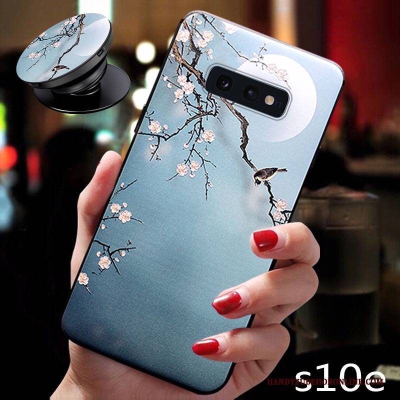 Hülle Samsung Galaxy S10e Silikon Rosa Anti-sturz, Case Samsung Galaxy S10e Taschen Chinesische Art Handyhüllen