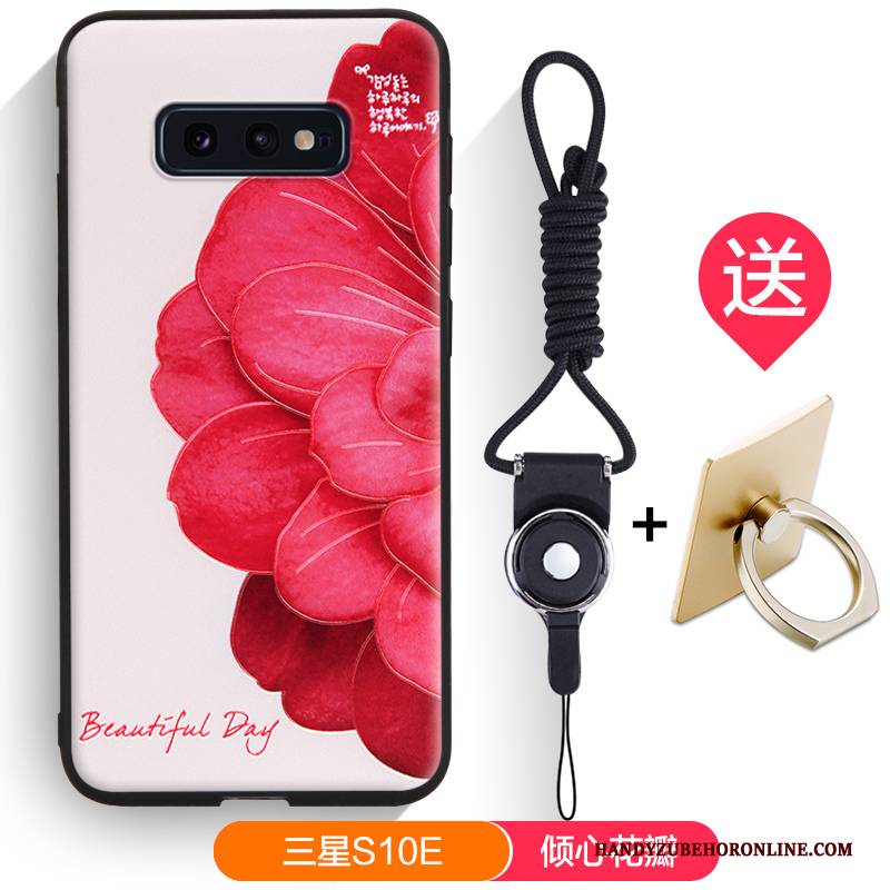 Hülle Samsung Galaxy S10e Silikon Schwarz Nubuck, Case Samsung Galaxy S10e Karikatur Trendmarke Handyhüllen