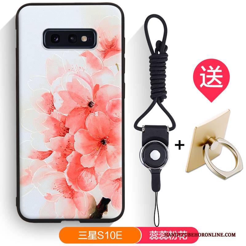 Hülle Samsung Galaxy S10e Silikon Schwarz Nubuck, Case Samsung Galaxy S10e Karikatur Trendmarke Handyhüllen