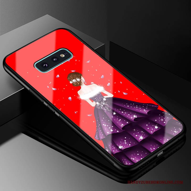 Hülle Samsung Galaxy S10e Taschen Anti-sturz Schwer, Case Samsung Galaxy S10e Mode Rot Garn