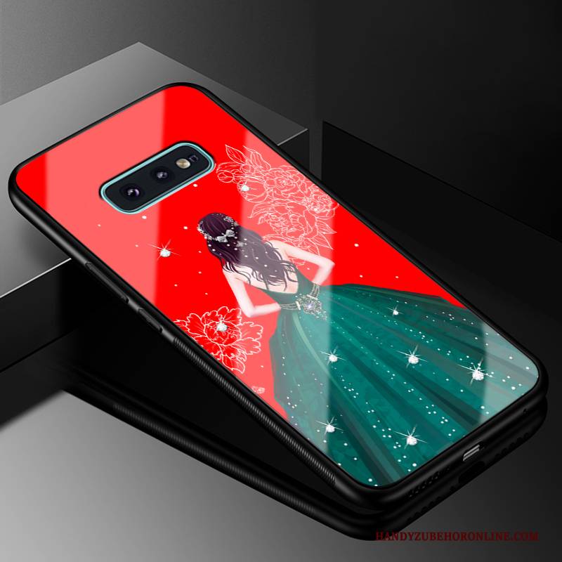 Hülle Samsung Galaxy S10e Taschen Anti-sturz Schwer, Case Samsung Galaxy S10e Mode Rot Garn