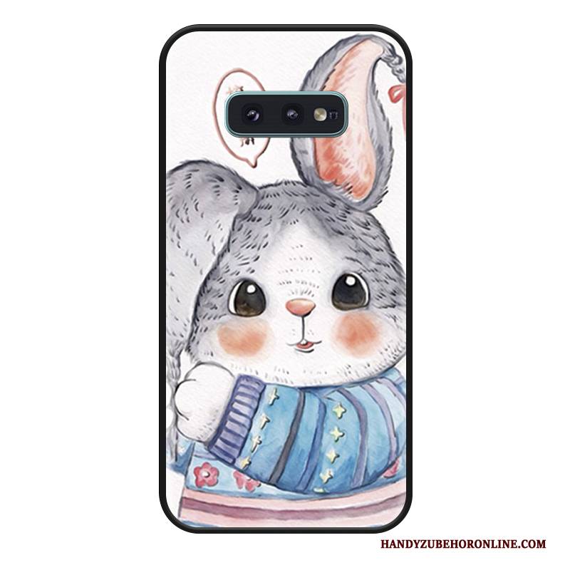 Hülle Samsung Galaxy S10e Taschen Kaninchen Einfach, Case Samsung Galaxy S10e Silikon Netto Rot Liebhaber