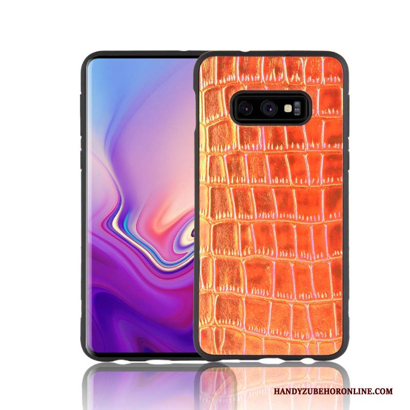 Hülle Samsung Galaxy S10e Taschen Orange Handyhüllen, Case Samsung Galaxy S10e Weiche Gelb Farbe