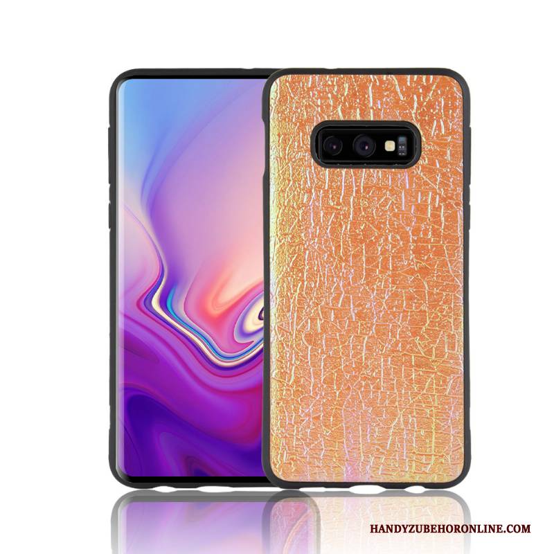 Hülle Samsung Galaxy S10e Taschen Orange Handyhüllen, Case Samsung Galaxy S10e Weiche Gelb Farbe