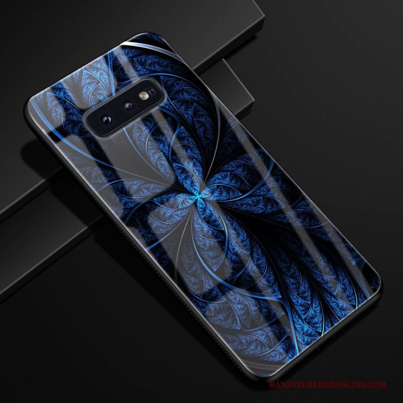 Hülle Samsung Galaxy S10e Weiche Glas Handyhüllen, Case Samsung Galaxy S10e Silikon Trend Blau