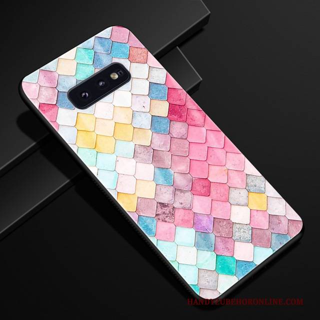 Hülle Samsung Galaxy S10e Weiche Glas Handyhüllen, Case Samsung Galaxy S10e Silikon Trend Blau