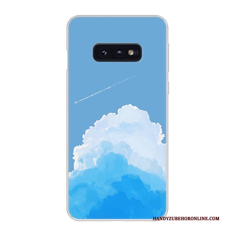 Hülle Samsung Galaxy S10e Weiche Weiß Handyhüllen, Case Samsung Galaxy S10e Silikon Blau Anti-sturz