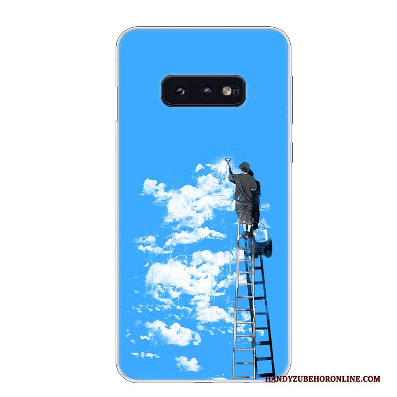 Hülle Samsung Galaxy S10e Weiche Weiß Handyhüllen, Case Samsung Galaxy S10e Silikon Blau Anti-sturz