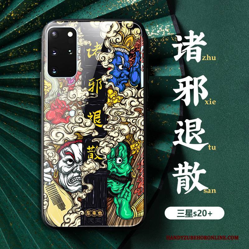 Hülle Samsung Galaxy S20+ Handyhüllen Chinesische Art, Case Samsung Galaxy S20+ Grün Anti-sturz