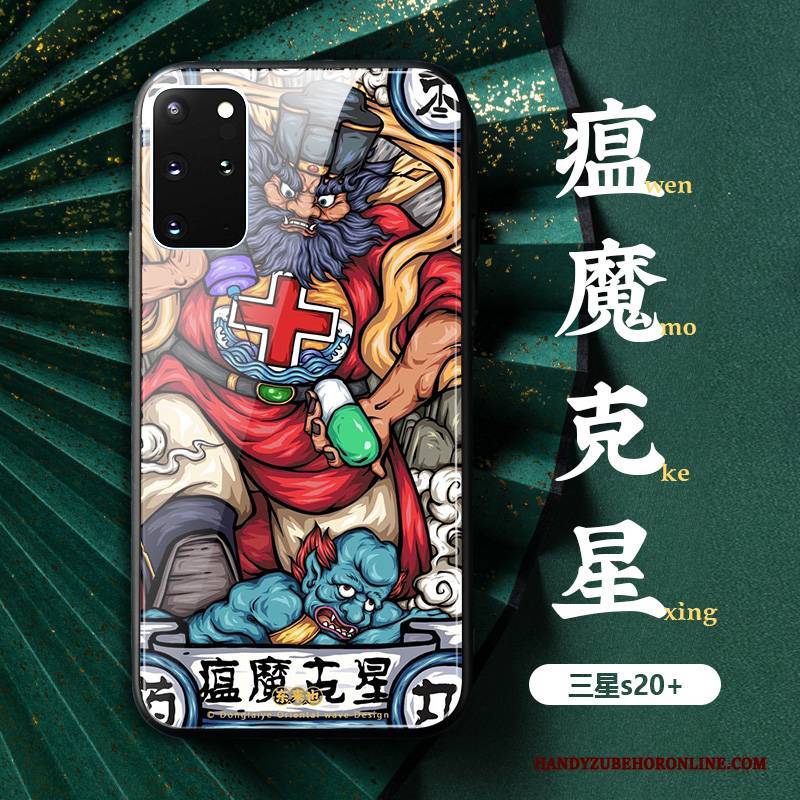 Hülle Samsung Galaxy S20+ Handyhüllen Chinesische Art, Case Samsung Galaxy S20+ Grün Anti-sturz