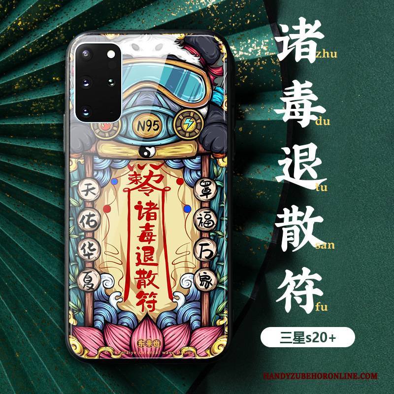 Hülle Samsung Galaxy S20+ Handyhüllen Chinesische Art, Case Samsung Galaxy S20+ Grün Anti-sturz