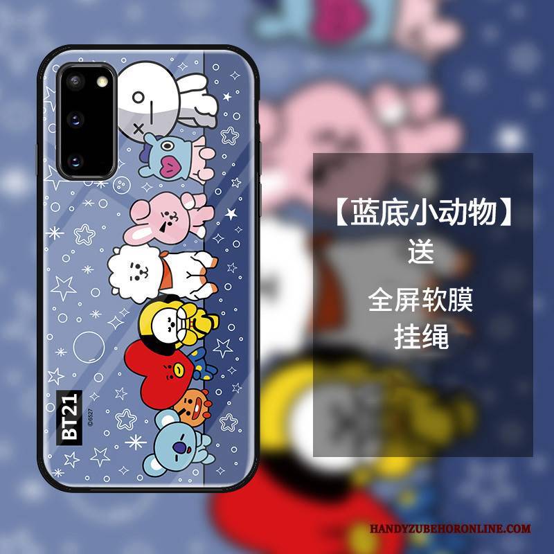 Hülle Samsung Galaxy S20 Karikatur Handyhüllen Glas, Case Samsung Galaxy S20 Schutz Niedliche Anti-sturz