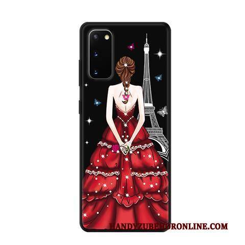 Hülle Samsung Galaxy S20 Kreativ Frisch Nubuck, Case Samsung Galaxy S20 Karikatur Schwarz Handyhüllen