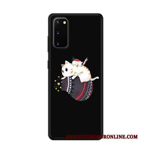 Hülle Samsung Galaxy S20 Kreativ Frisch Nubuck, Case Samsung Galaxy S20 Karikatur Schwarz Handyhüllen