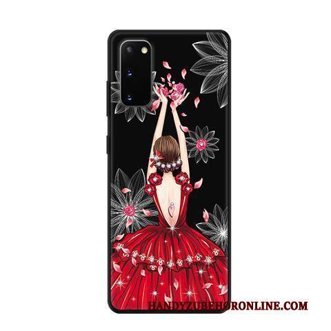 Hülle Samsung Galaxy S20 Kreativ Frisch Nubuck, Case Samsung Galaxy S20 Karikatur Schwarz Handyhüllen