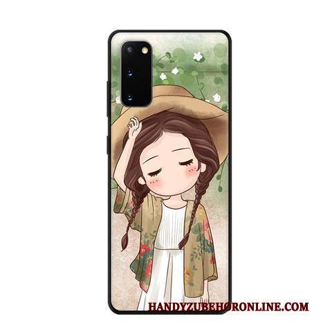 Hülle Samsung Galaxy S20 Kreativ Frisch Nubuck, Case Samsung Galaxy S20 Karikatur Schwarz Handyhüllen