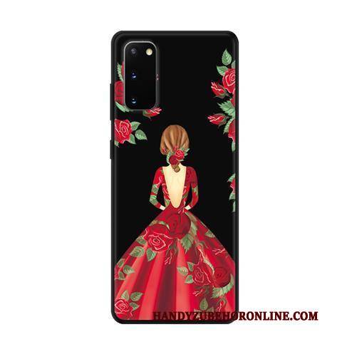 Hülle Samsung Galaxy S20 Kreativ Frisch Nubuck, Case Samsung Galaxy S20 Karikatur Schwarz Handyhüllen