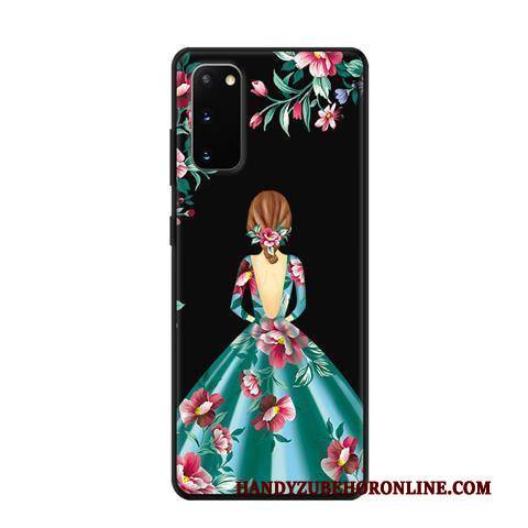 Hülle Samsung Galaxy S20 Kreativ Frisch Nubuck, Case Samsung Galaxy S20 Karikatur Schwarz Handyhüllen