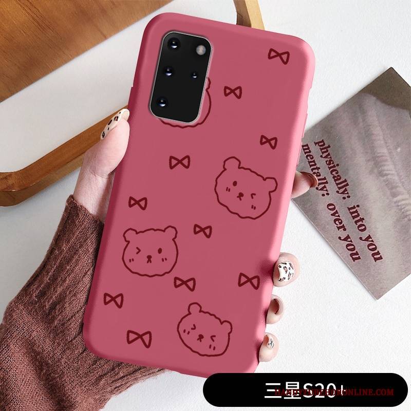 Hülle Samsung Galaxy S20+ Kreativ Liebe Rosa, Case Samsung Galaxy S20+ Weiche Nette Bär