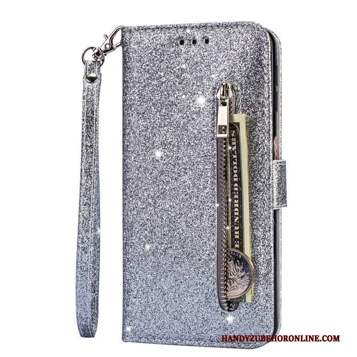 Hülle Samsung Galaxy S20 Schutz Lila Pulver, Case Samsung Galaxy S20 Taschen Karte Reißverschluss