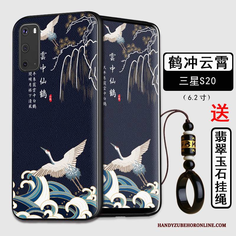 Hülle Samsung Galaxy S20 Silikon Persönlichkeit Nubuck, Case Samsung Galaxy S20 Taschen Chinesische Art Trend