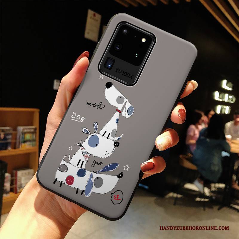 Hülle Samsung Galaxy S20 Ultra Karikatur Nette Handyhüllen, Case Samsung Galaxy S20 Ultra Schutz Anti-sturz Grau