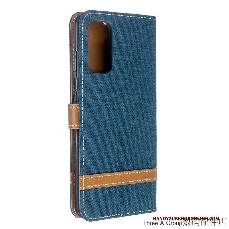 Hülle Samsung Galaxy S20 Ultra Kreativ Stoff Handyhüllen, Case Samsung Galaxy S20 Ultra Folio Muster Denim