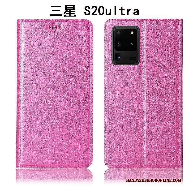 Hülle Samsung Galaxy S20 Ultra Lederhülle Baumwolle Und Leinen Handyhüllen, Case Samsung Galaxy S20 Ultra Schutz Gold